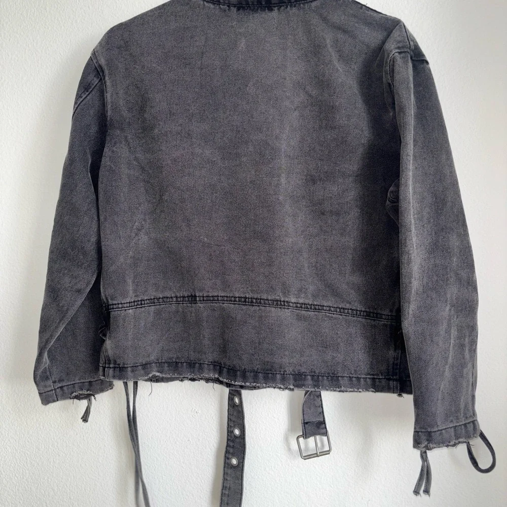 12th tribe "Jetsetter" dark gray denim jacket size S NWOT - Picture 6 of 6
